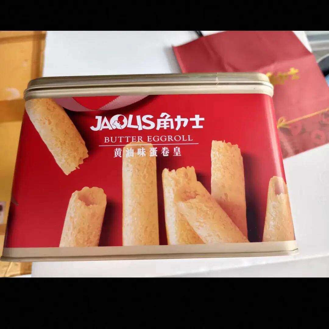 JAOLIS角力士香港鸡蛋卷铁罐礼盒装300g休闲零食蛋卷酥解馋下午茶
