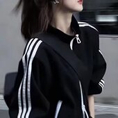 夹克学生黑色棒球服女宽松bf潮 薄款 春夏款 三条杠外套女韩版