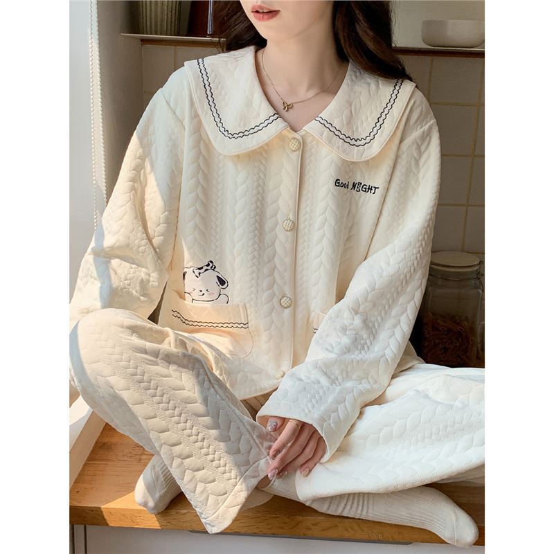 美梦空气棉夹层睡衣女款春秋冬季睡衣/家居服套装
