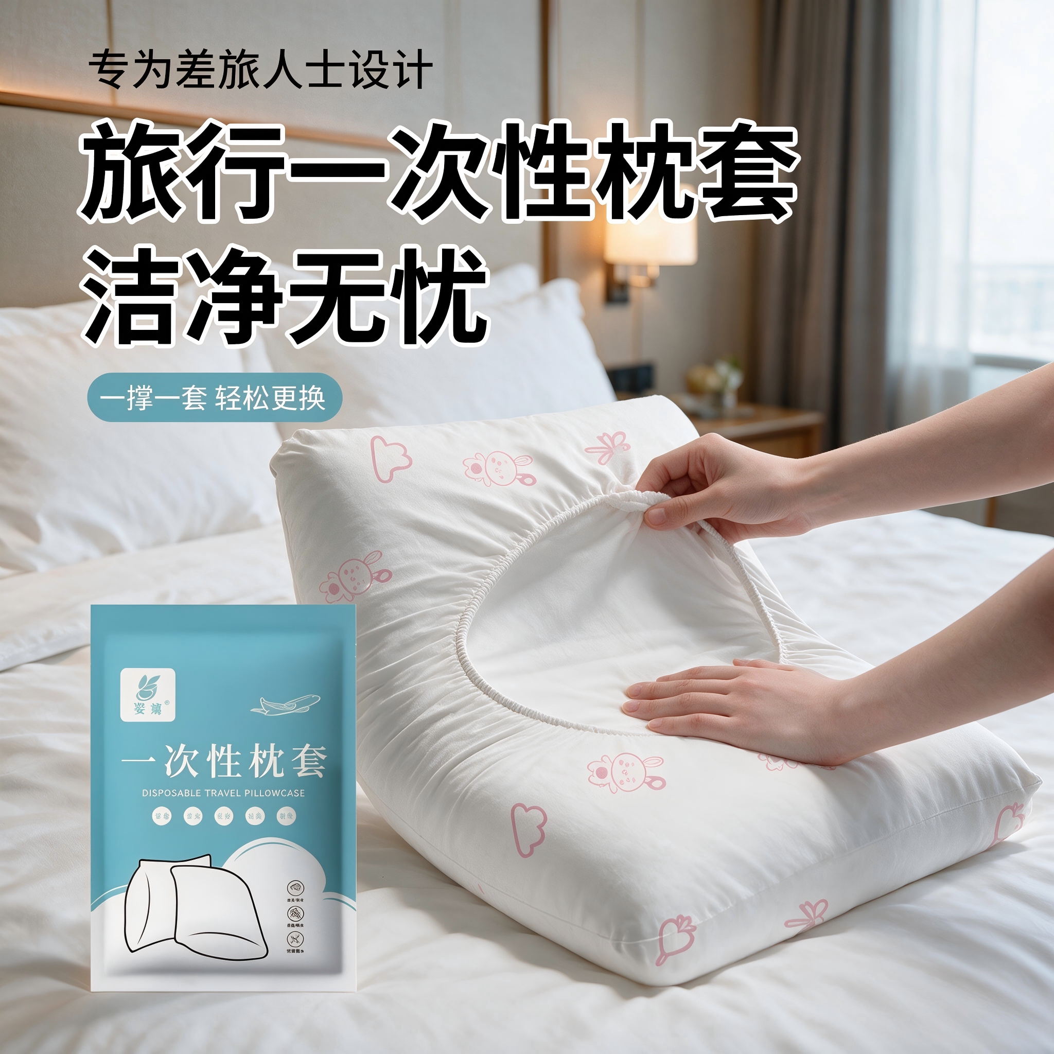 一次性枕套旅行枕巾加厚隔脏枕头套双人火车卧铺外出酒店床上用品