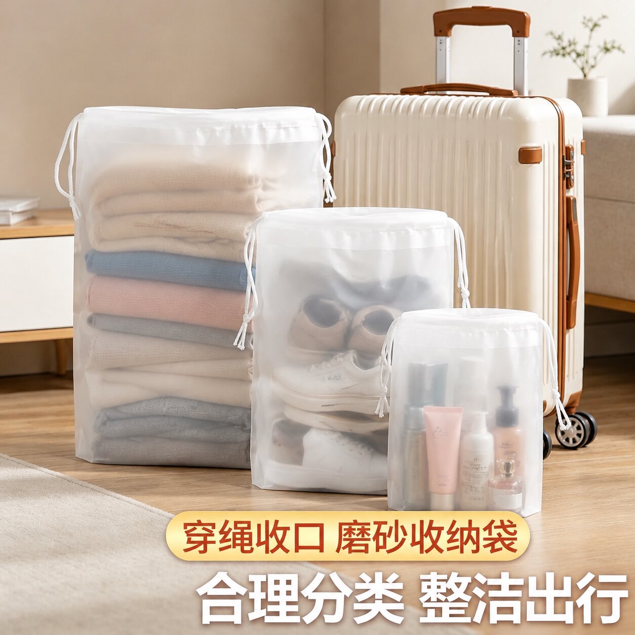 旅行收纳袋防水抽绳束口袋