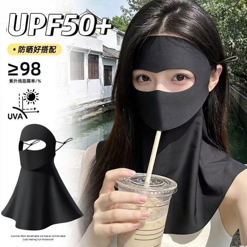 可喝水防晒全脸基尼夏季口罩防紫外线遮阳女高颜值面罩2026新款