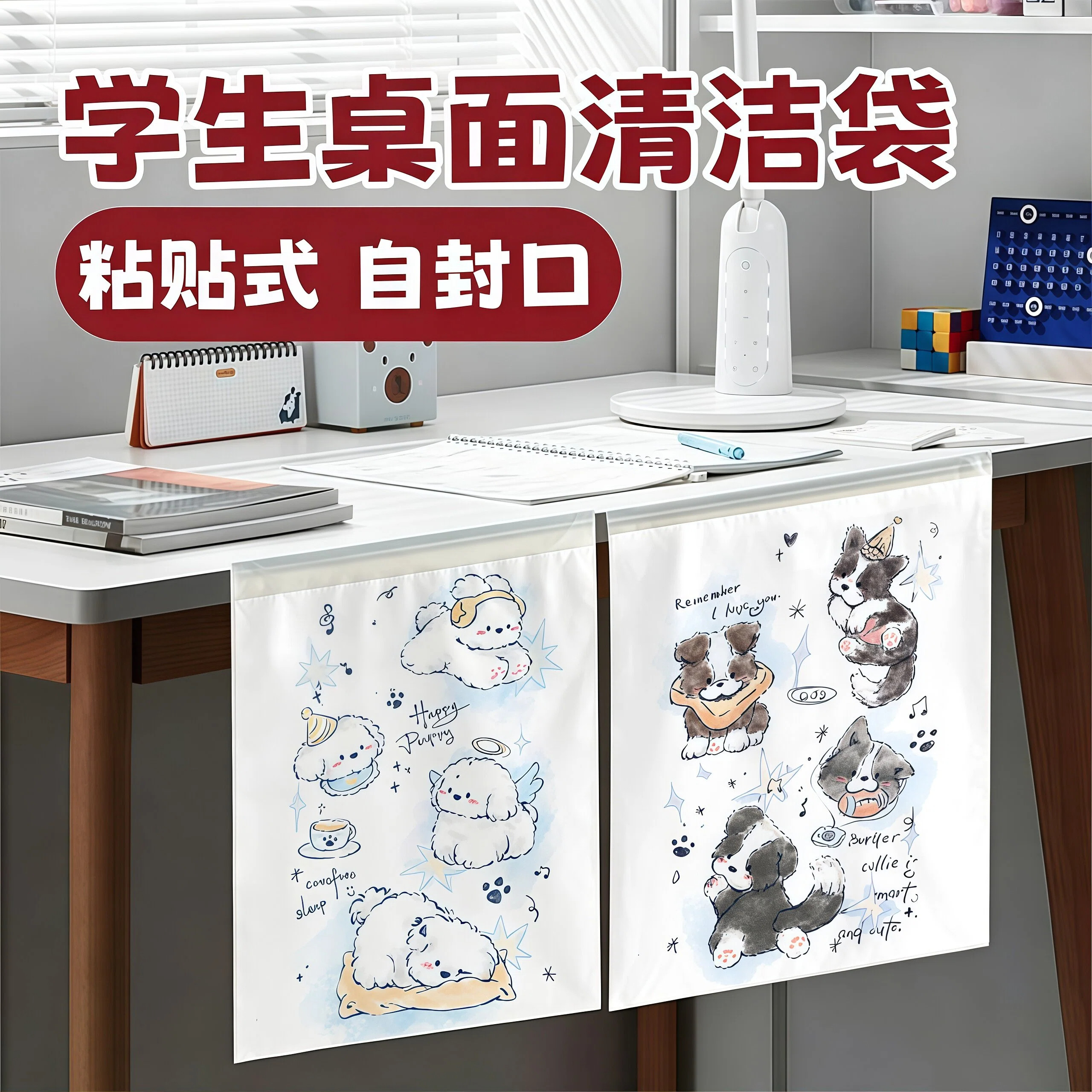 悬挂式车载垃圾袋可爱卡通学生桌面宿舍办公户外便携式加厚清洁袋