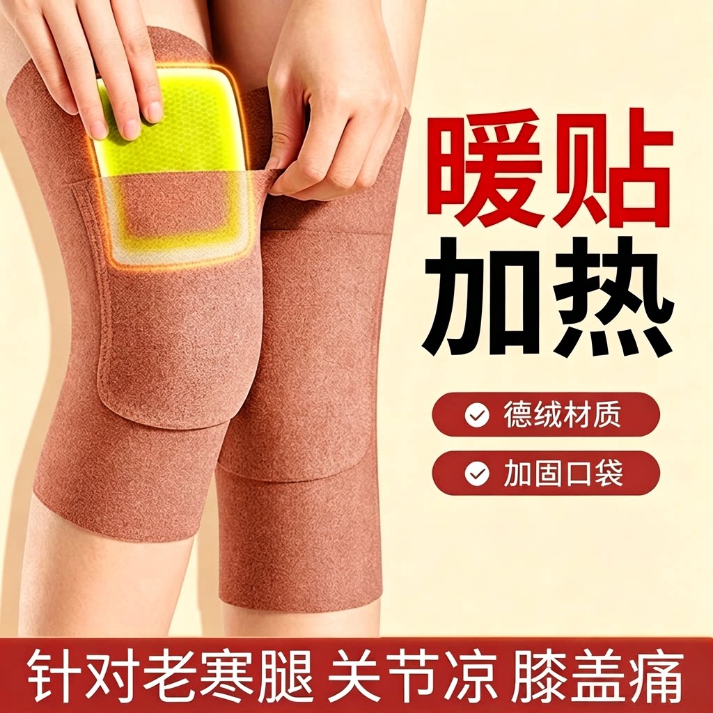 德绒护膝保暖老寒腿女士关节男专用老人膝盖保暖护套防寒防滑护腿