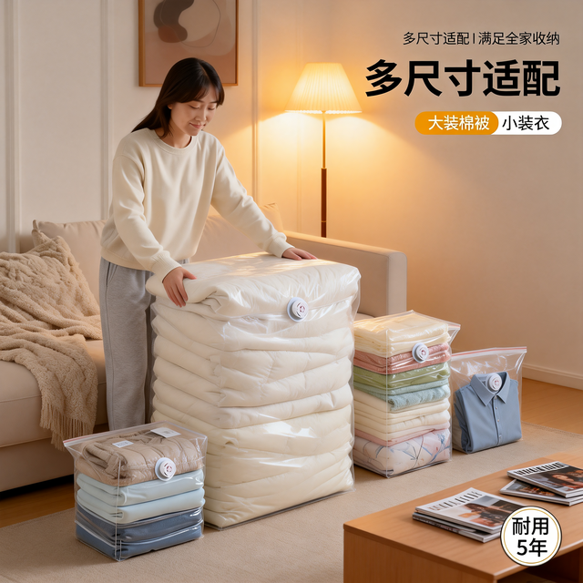 真空压缩袋免抽气衣服收纳袋加厚衣物被子棉被行李专用密封旅行袋,收纳整理,衣物压缩袋,淘宝优惠券,粉丝福利购,淘宝优惠卷