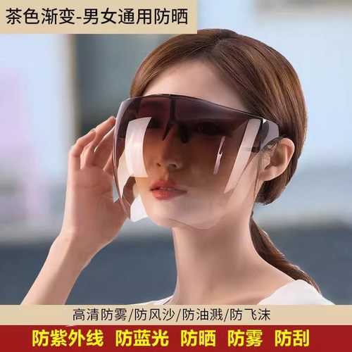 透明全脸防护面罩防飞沫防雾防风护目面罩头罩防尘多功能防油面屏