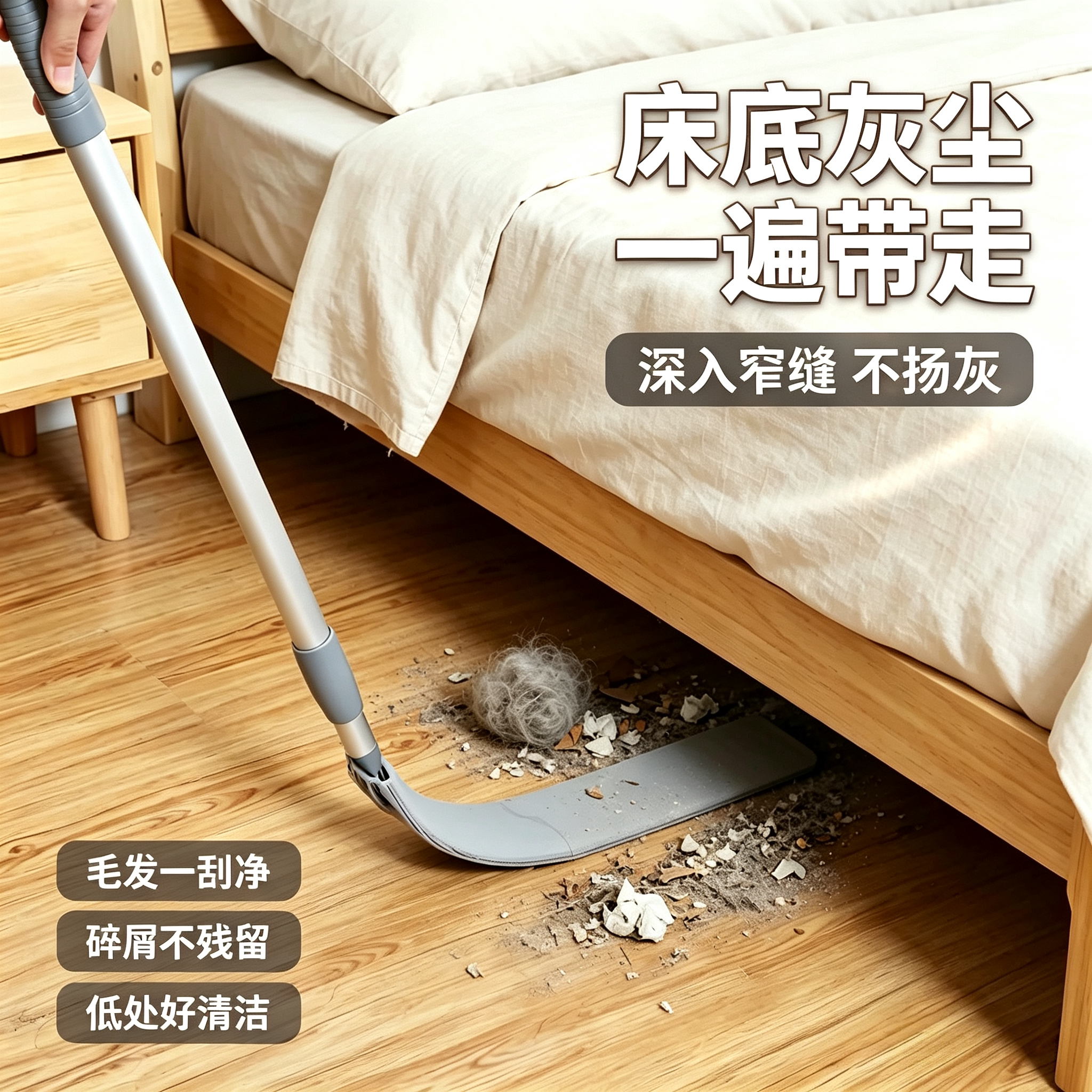 床底清扫神器家用打扫灰尘卫生工具可伸缩加长除尘掸缝隙清洁禅子