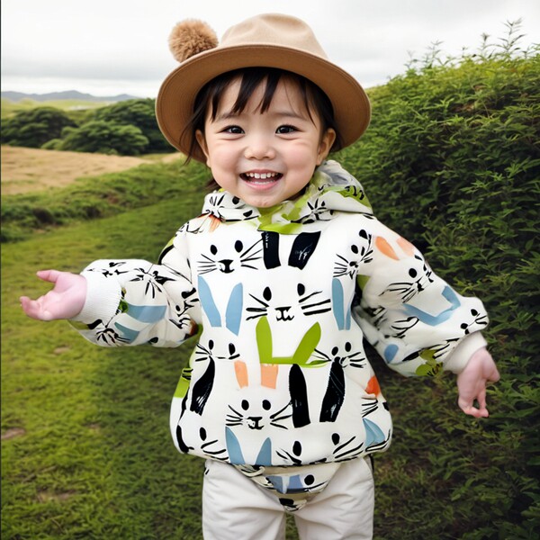 韩版加绒婴儿连帽连体衣秋冬男女宝宝衣服新生儿包屁衣可爱兔子