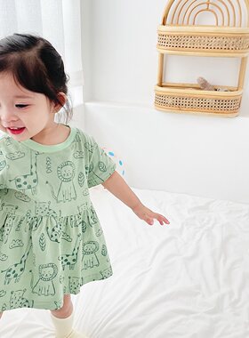 女童裙子卡通韩版夏季儿童连衣裙纯棉女宝宝婴儿衣服baby dress