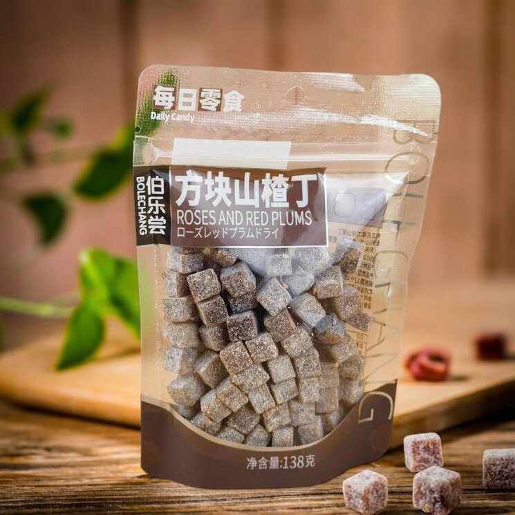 伯乐尝方块山楂丁138g每日零食山楂糕糖果酸甜休闲零食果丹皮