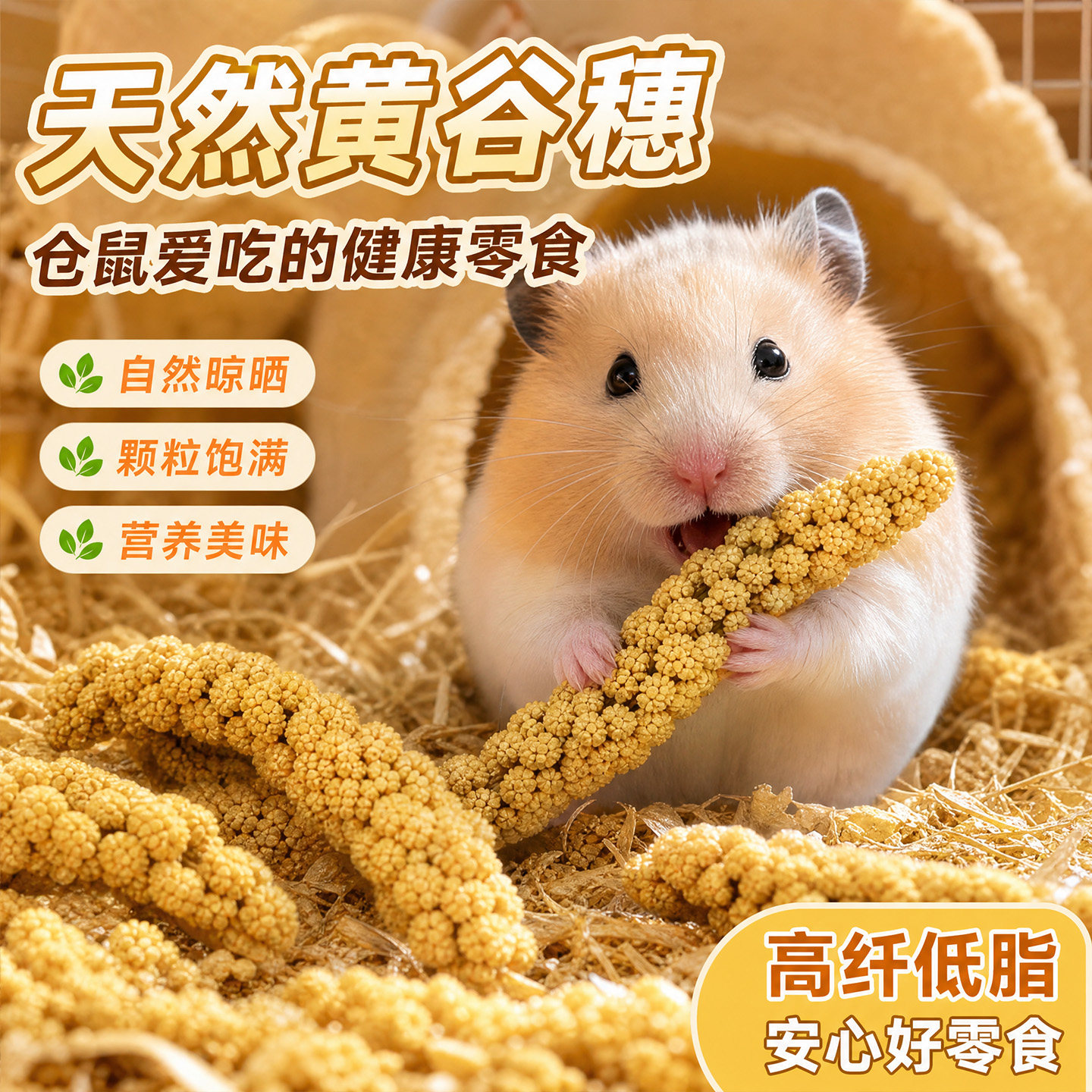 新鲜大黄谷穗仓鼠粮主食黄谷子专用营养侏儒花枝鼠金丝熊零食饲料图片