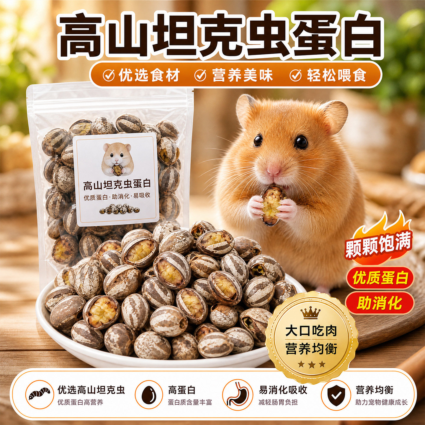粒粒饱满坦克虫杨拉罐洋辣子仓鼠磨牙零食高蛋白营养鼠粮饲料专用