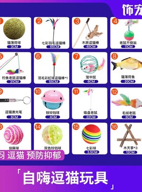 猫玩具套装自嗨解闷激光逗猫棒羽毛磨牙耐咬幼猫必备猫咪用品大全