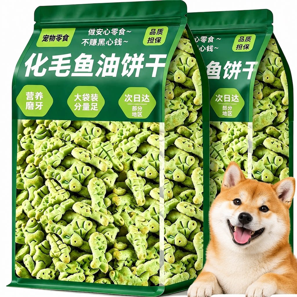 化毛排毛鱼油狗草饼干狗狗专用化毛磨牙零食成犬幼犬解馋狗粮伴粮