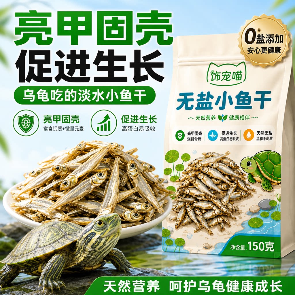 龟粮小鱼干高钙乌龟饲料巴西龟草龟寸金龟鳄龟大乌龟专用龟粮饲料