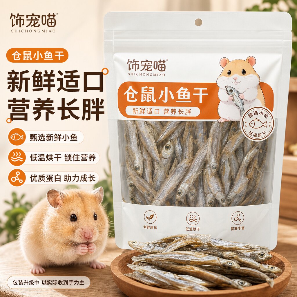 仓鼠零食淡水小鱼干磨牙粮食营养长胖增肥金丝熊小蜜袋鼯饲料小宠