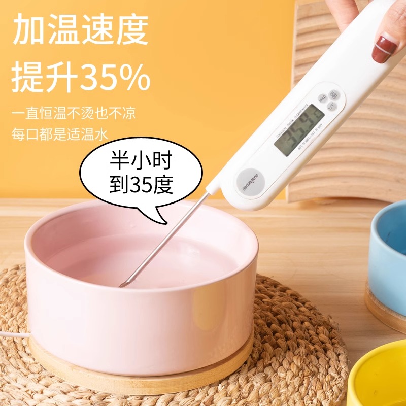 陶瓷猫碗冬季恒温加热碗恒温饮水机猫咪喝水碗狗狗温水器宠物水碗