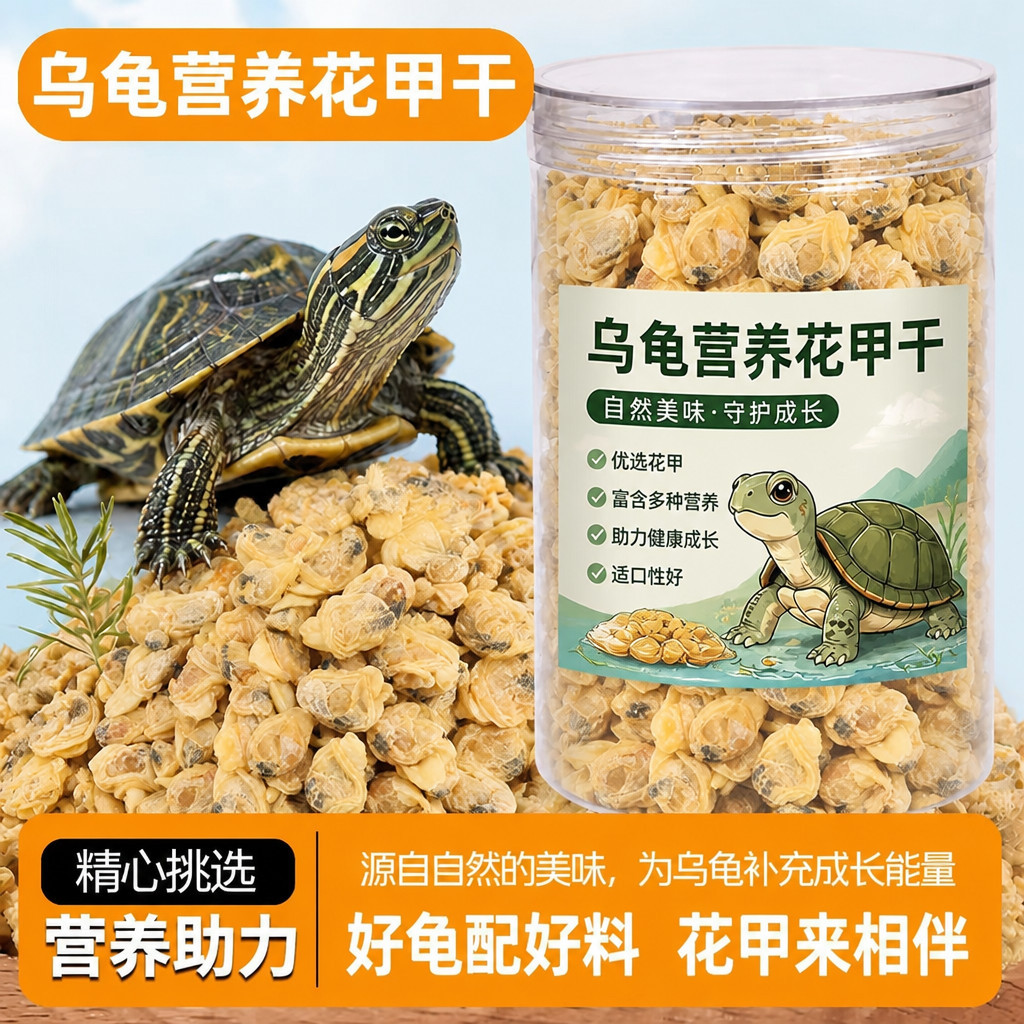 高蛋白花甲肉干龟零食草龟巴西龟金钱龟乌龟饲料营养高钙龟粮专用