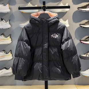 李宁女童短款羽绒服2025冬季儿童宽松85%鸭绒保暖连帽外套YYMV058