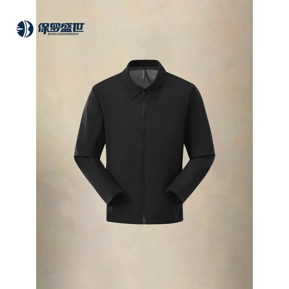 5800极简风男士商务休闲翻领夹克黑色时尚外套