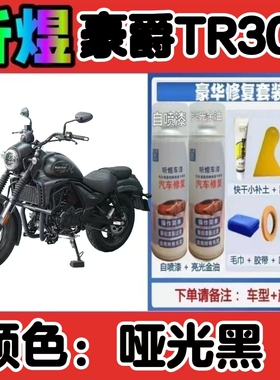 听煜摩托车TR300哑光黑色补漆笔漆面专用划痕修复自喷漆