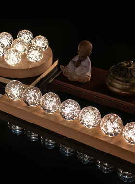 发光水晶冰裂球龙珠模型摆件