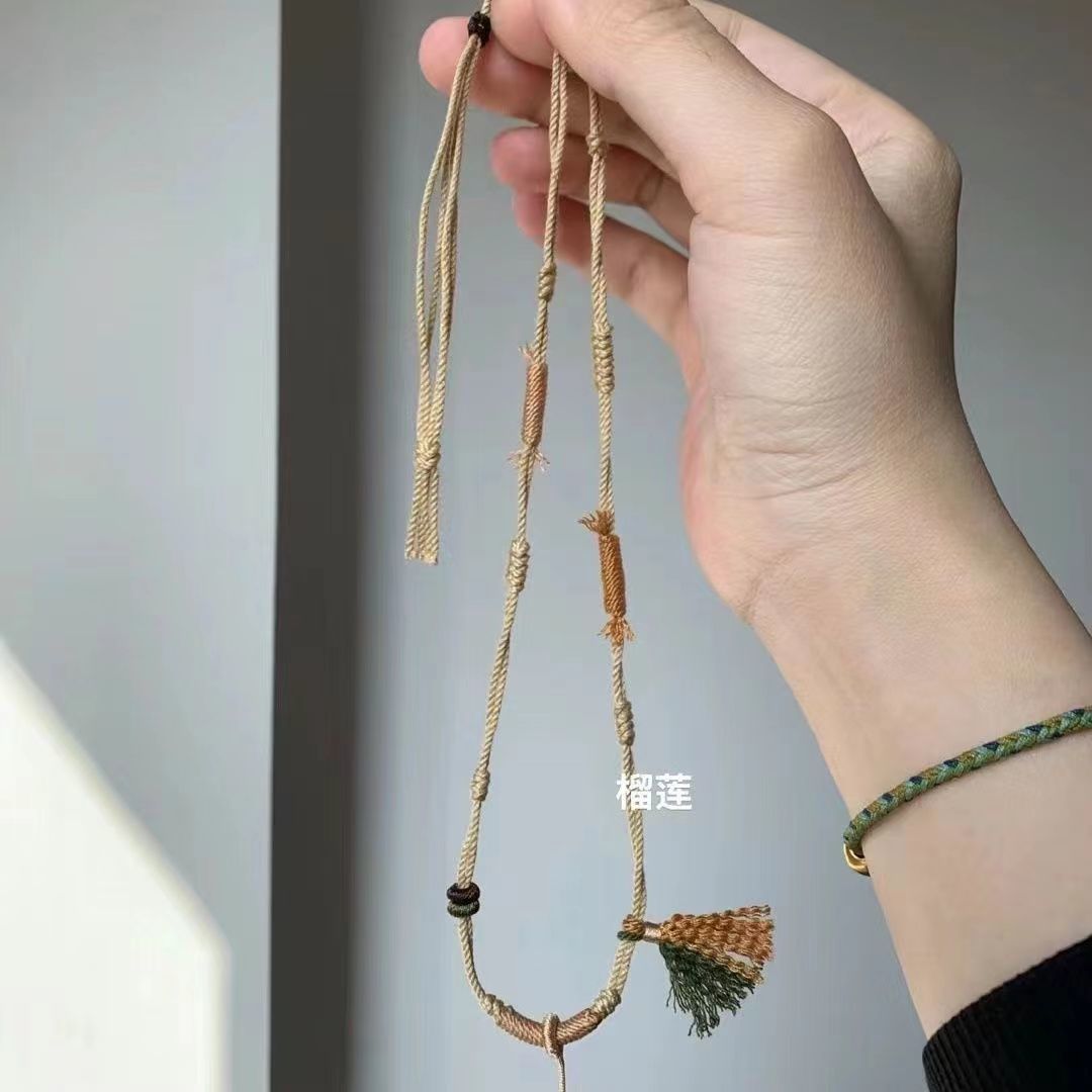 女士藏式项链棉线手工项链编织棉项链
