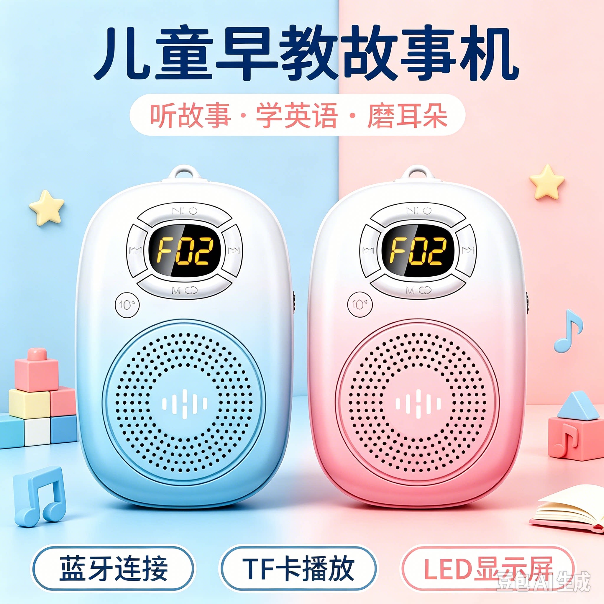 乐廷E200S熏听机国学故事歌曲播放器小巧便携儿童英语听力磨耳朵