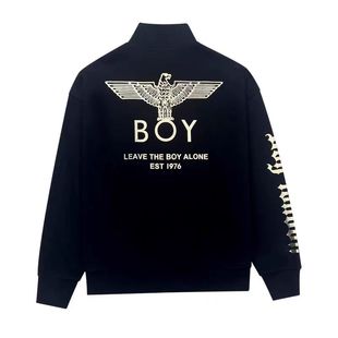 百搭针织字母拉链外套 休闲宽松时尚 boy春秋新品 烫金老鹰男女同款