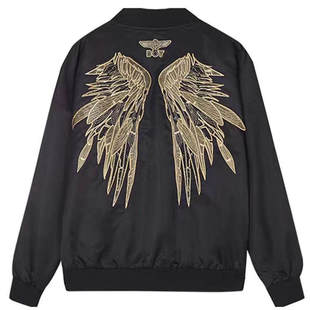 boy春秋新品 百搭情侣棒球服外套 金丝刺绣翅膀男女休闲宽松时尚