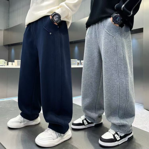 男童裤子春秋运动休闲直筒卫裤宽松舒适保暖中大童帅气百搭长裤潮