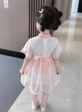 Summer Hanfu Dress for Girls Ethnic Ruqun Chinese Style Tang
