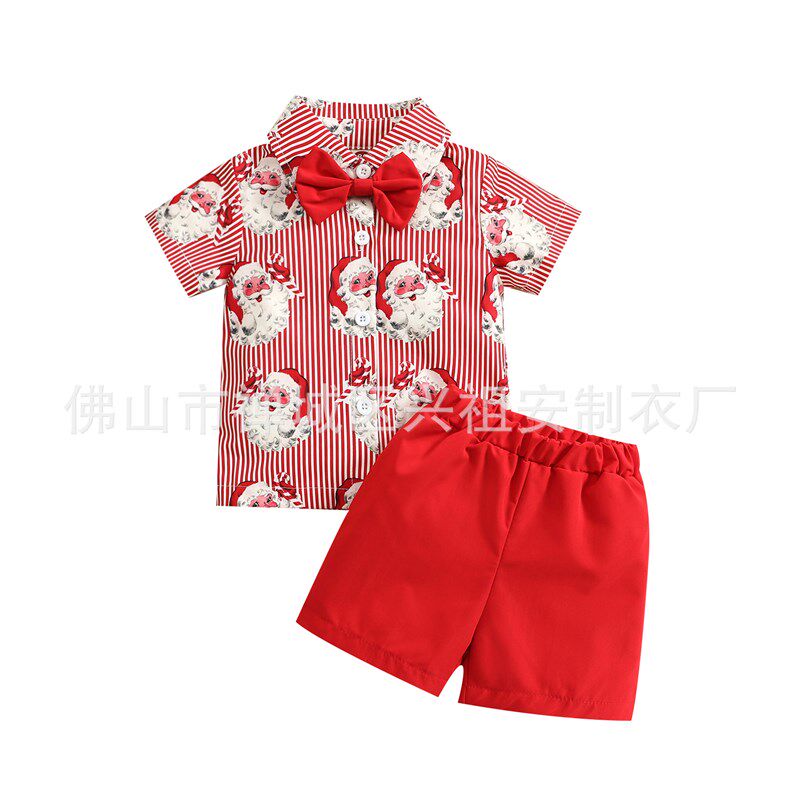 Summer Boys Formalwear Sets 2Piece Shirt Suspender Pants Kid