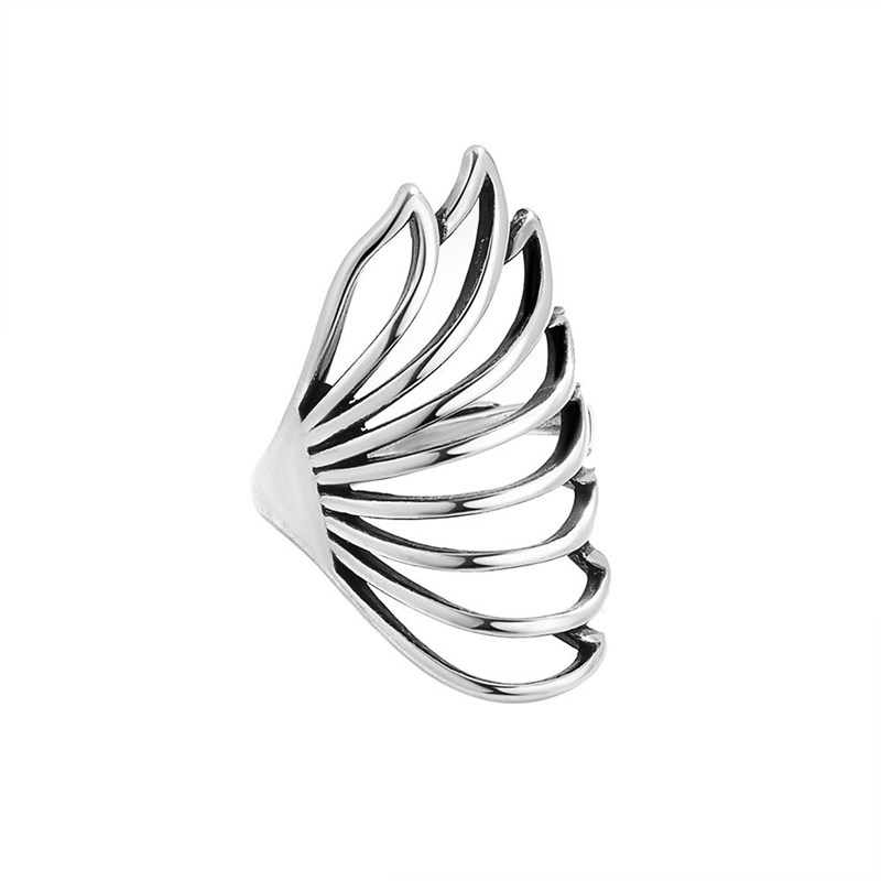 Retro Vintage Butterfly Ring Hollow Wing Design Cold Style F