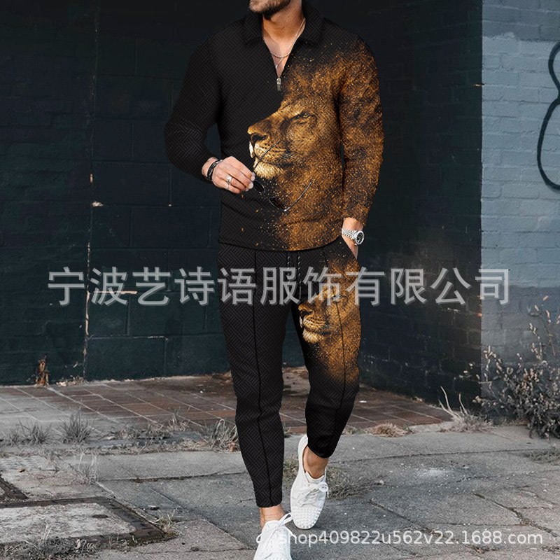 2025 European American Mens Casual Contrast Color POLO Zippe