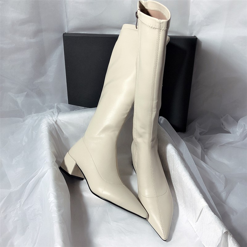 High Heel Pointed British Style Knee High Boots 2025 FW 2025