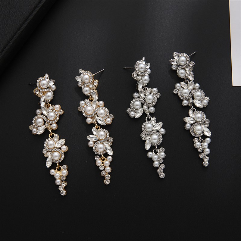 European American Long Earrings Classic Flower Tassel Fashio