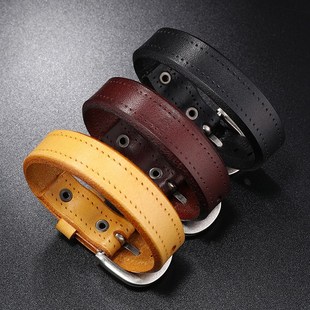Rock Glo European Punk Bracelet Simple Leather American Mens