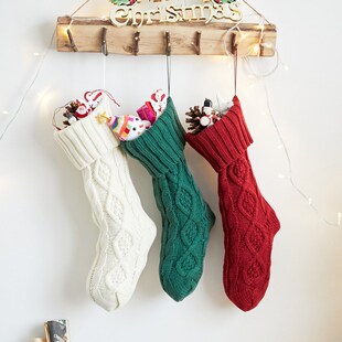 Large 46CM Knitted Yarn Home Wall Decoration Candy Bag Sock