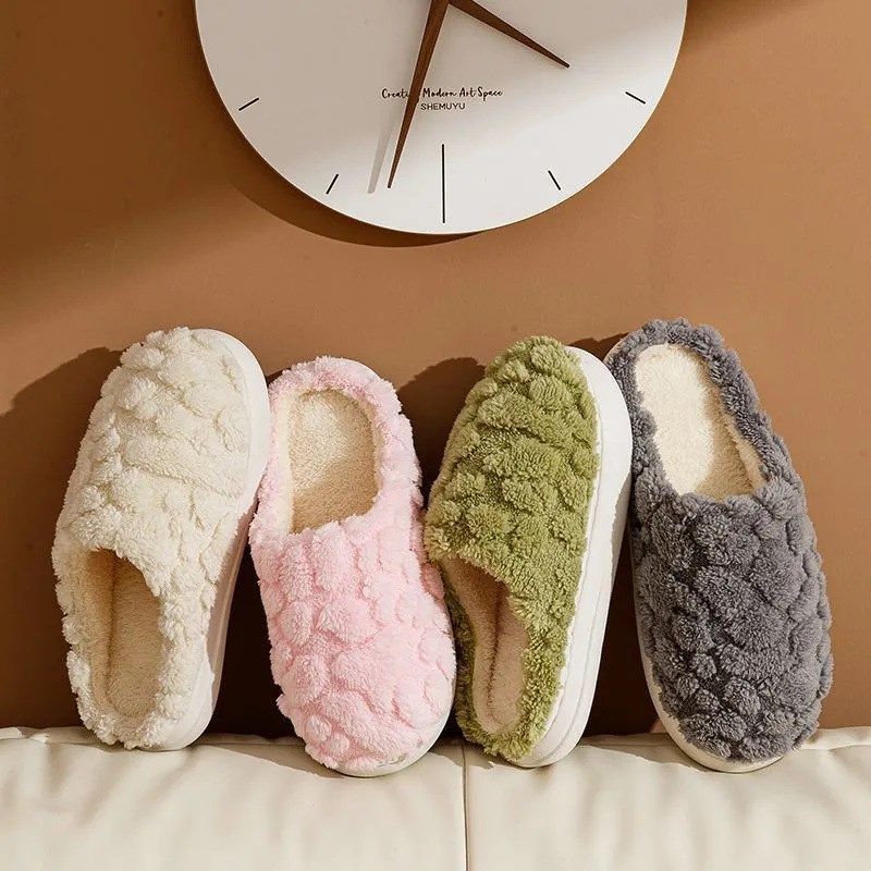 Winter Indoor ThickSoled AntiSlip Slippers for Women Men 202