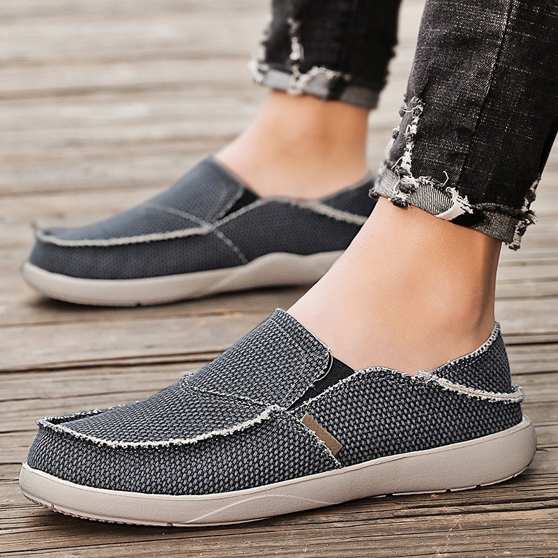 Moccasin Canvas Shoes for Men Summer Slipon Lazy Breathable
