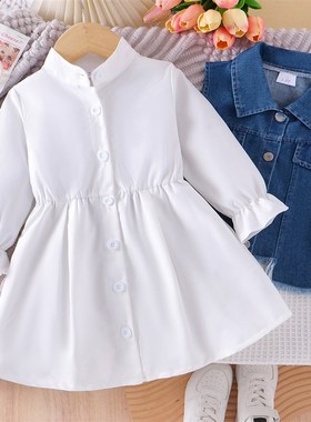 FallWinter 2025 Girls Outfit ToddlerLittle Girl Stand Collar