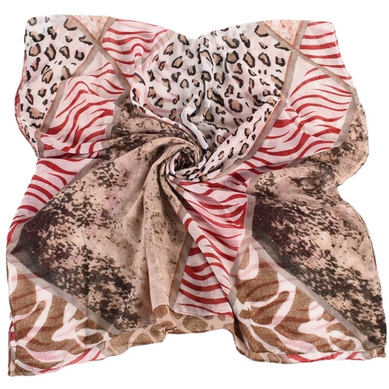 Long Striped Leopard Print Scarf Fashion Striped Leopard Pri