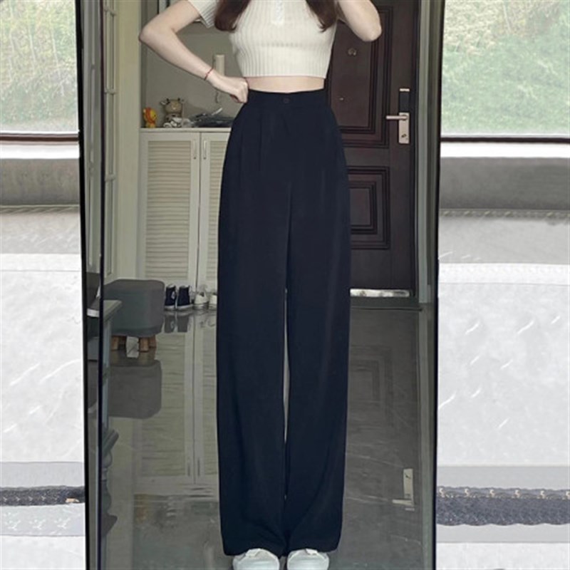Highwaisted Drapey Straight Pants for petites SpringSummerHi