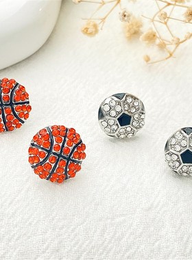 Diamond Studded Ball Sport Earrings Unisex Ins Style Creativ