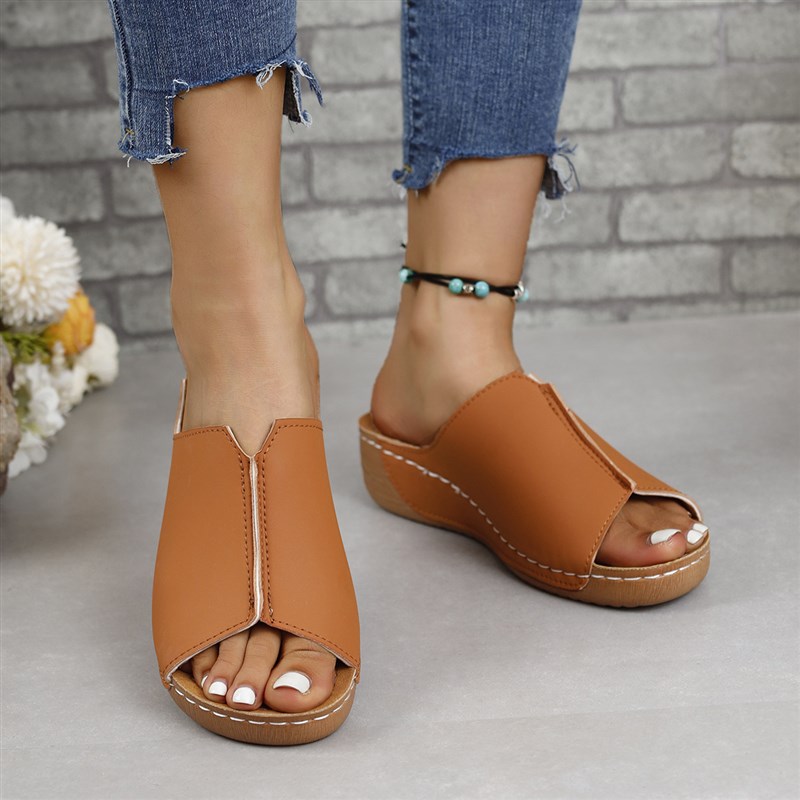 Womens Comfy OneStepon Sandals Slides Large Size Wedge Heel