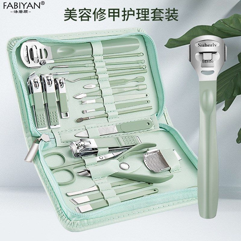 Nail Clipper Set Stainless steel zipper bag manicure set Nai