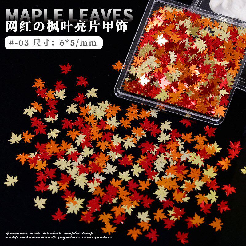 Nail Art Maple Leaves Glitter AutumnWinter Hot Style Nail St