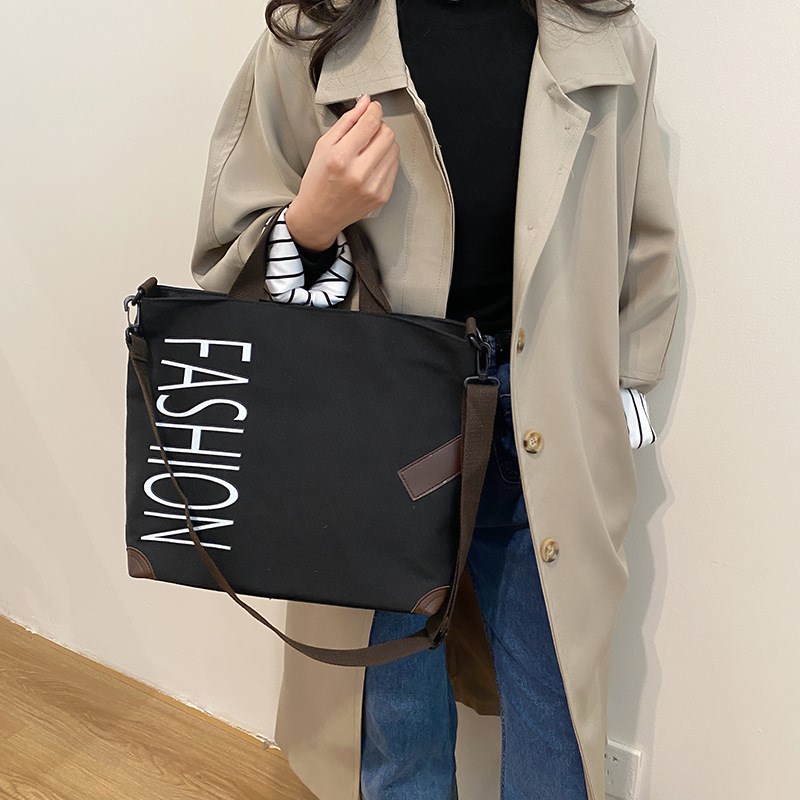 Japanese Canvas Tote Bag Casual Large Capacity Commuter Hand