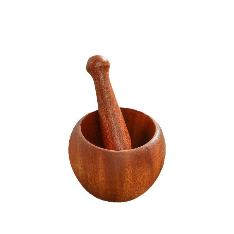 Wooden Manual Garlic Crusher Masher Mortar Crush Grind Garli